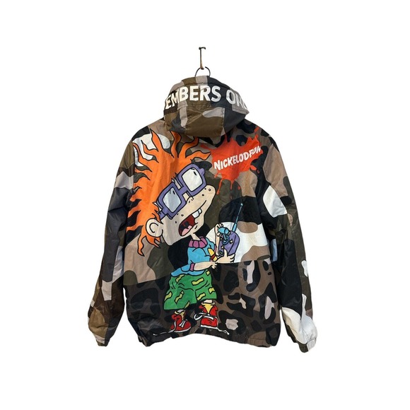 Members Only Rugrats Nickelodeon Full Zip Puffer Jacket Army Men's MEDIUM - Picture 2 of 9